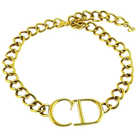 christian dior cd chain|Christian Dior chunky necklace.